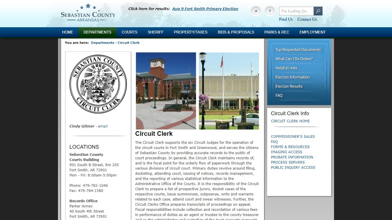 Circuit Clerk - Sebastian County, Arkansas